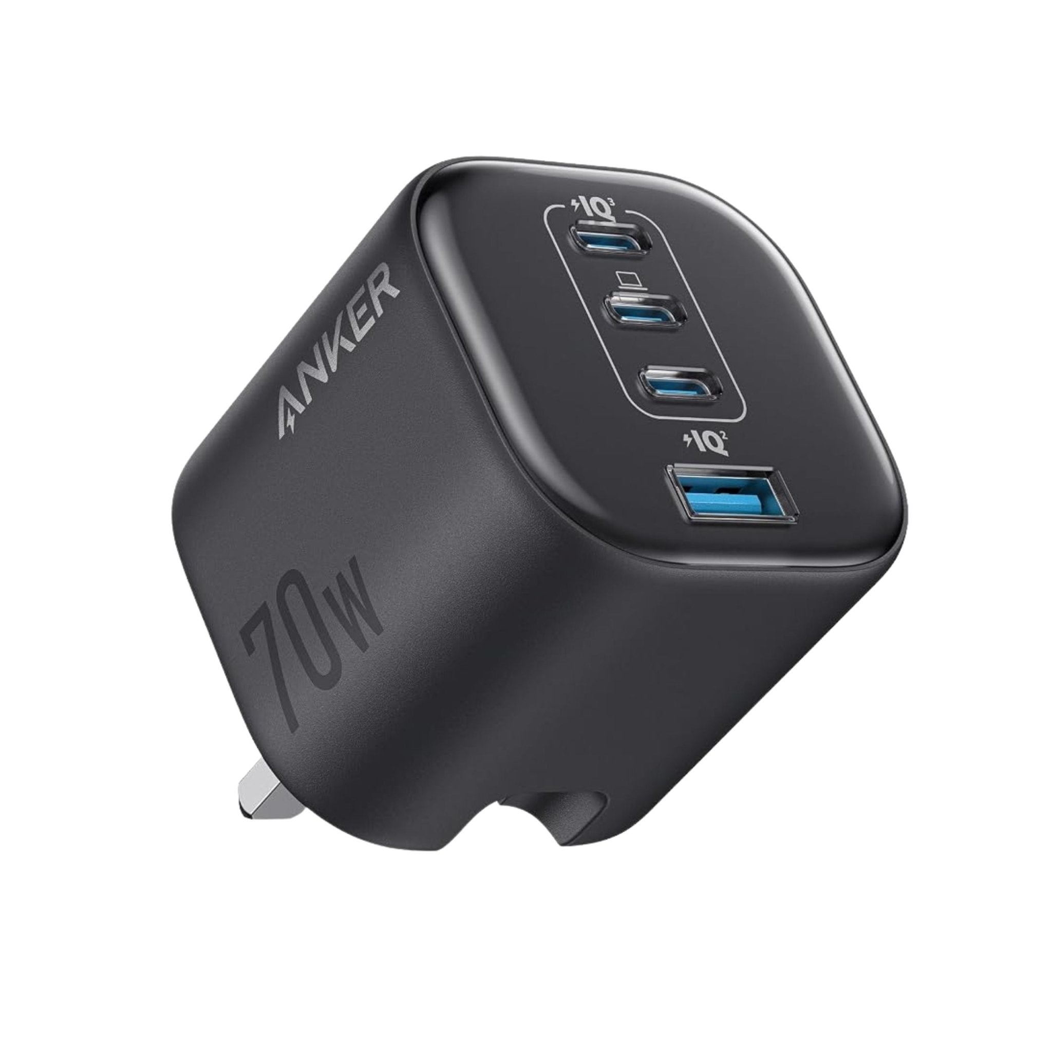 Anker 70W Wall Charger with 3 Type-C Ports and 1 USB Port - Black